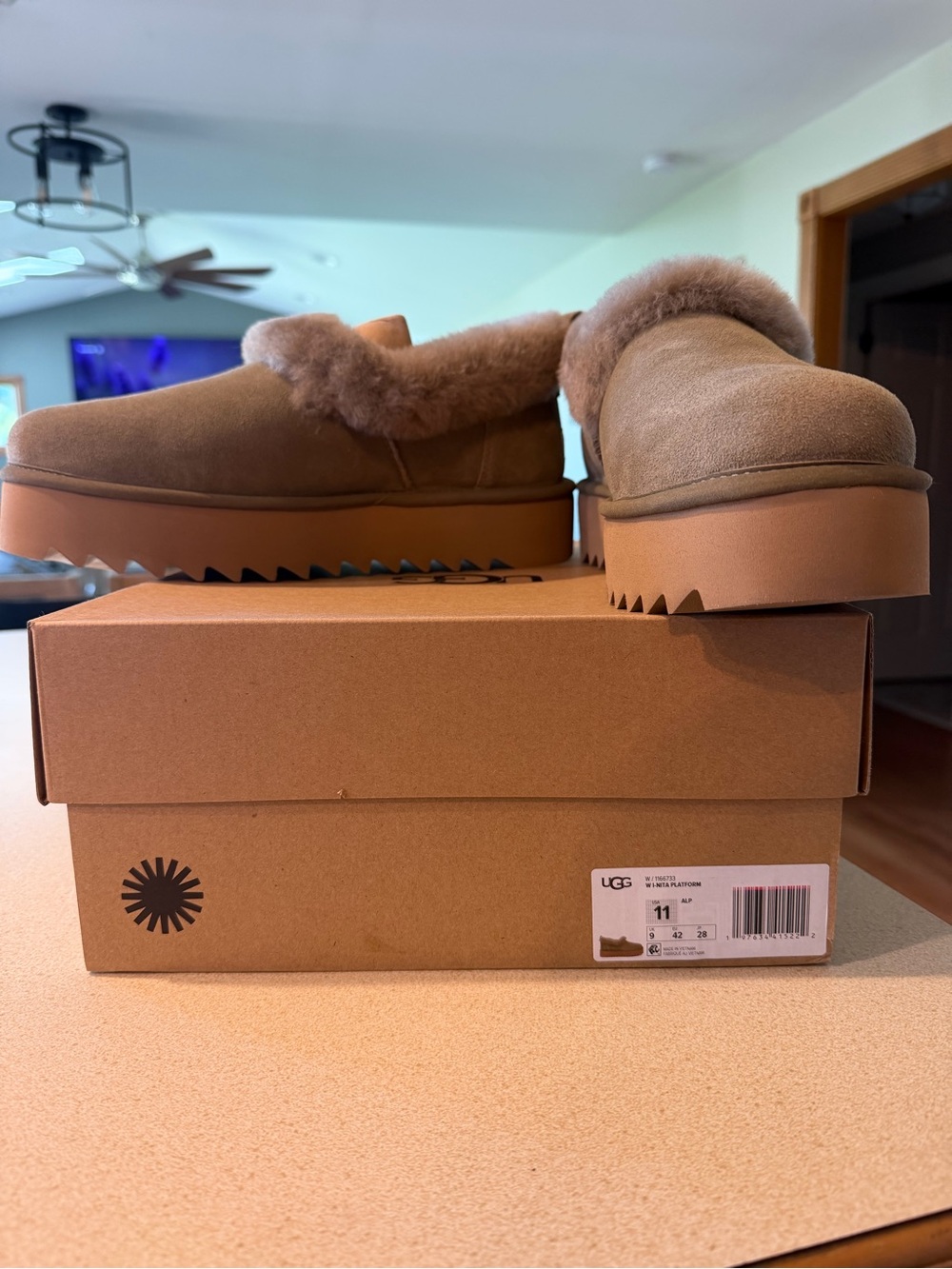 UGG women’s platform slippers with a back